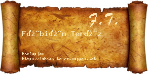 Fábián Teréz névjegykártya